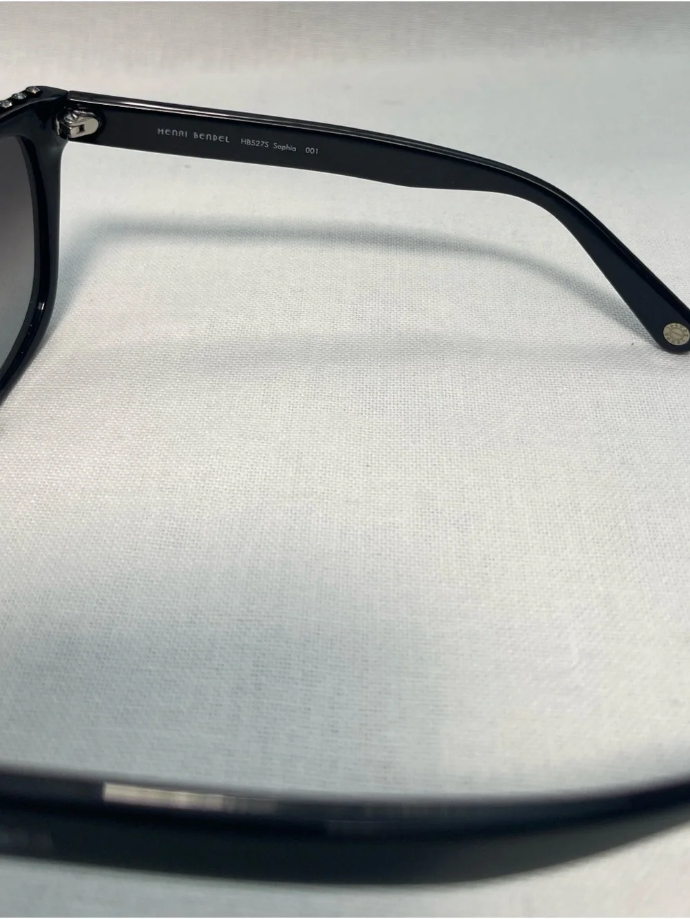 NWO Henri Bendel Black Sunglasses with Crystals on top of Frame